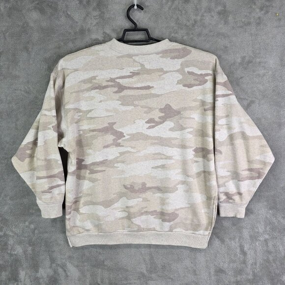 Womens American Eagle Beige Camo Print Jegging Fit Sweatshirt Crew Neck Size XS - Picture 6 of 9